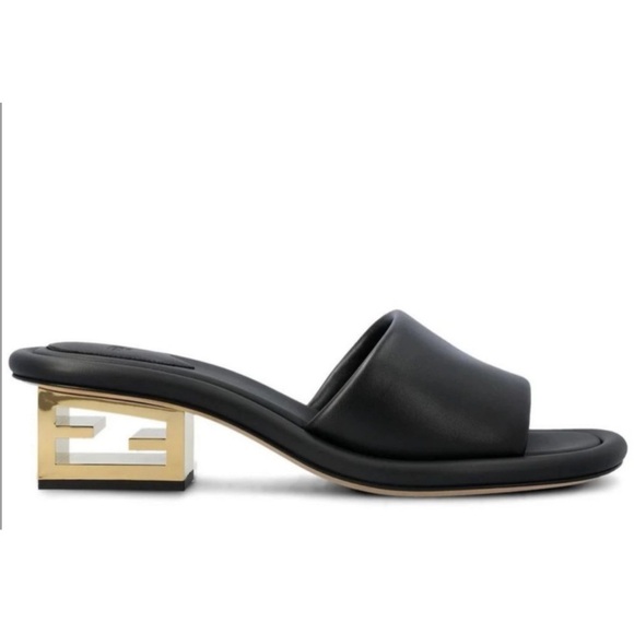 New! Fendi FF Baguette Motif Wide-Band Slides-6.5 - Picture 1 of 9